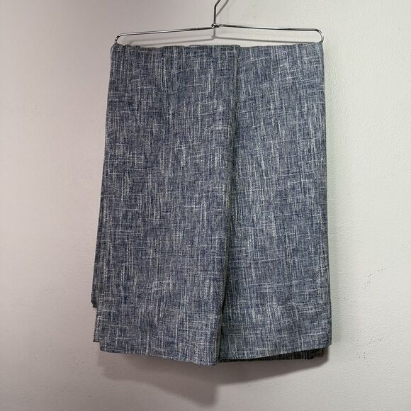 At Home Blue Textured Linen Look Curtain Panels 84”x37” Tab Top Set of 2 - Picture 1 of 12